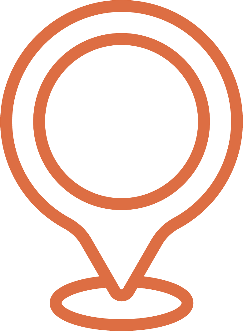 Line icon of a map pin, indicating the physical address of WJMC in Sandton, Johannesburg.